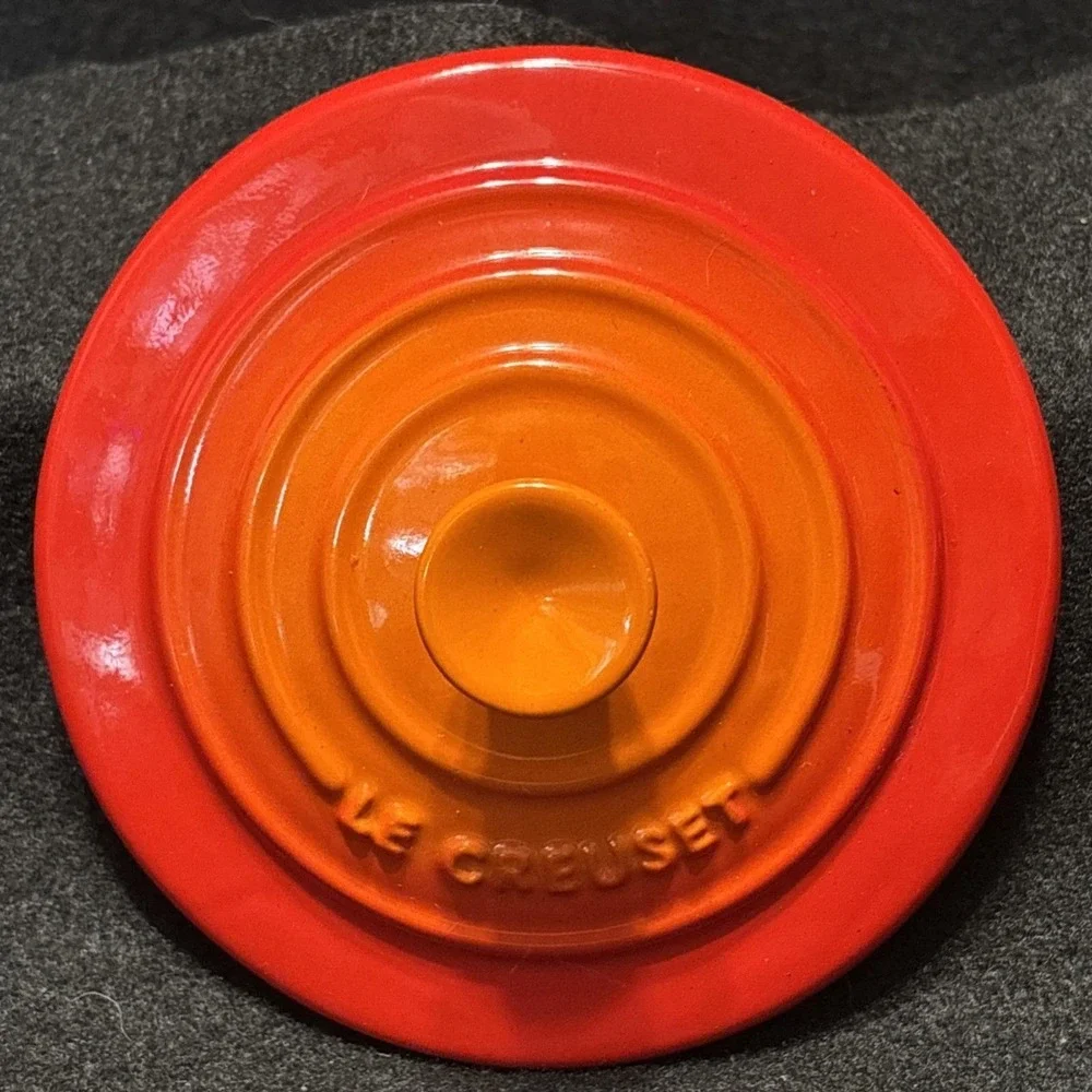 Le Creuset MINI ROUND COCOTTE 8oz Stoneware Volcanic Orange Cookware‎ No 0835